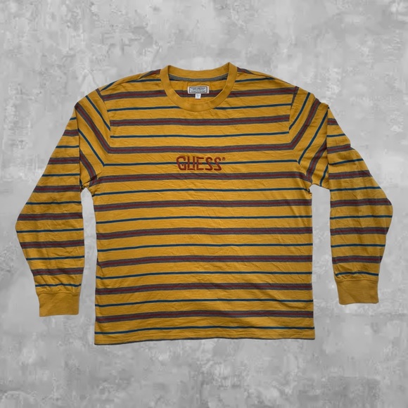 Vintage Guess Striped Long Sleeve T-Shirt - Picture 1 of 9